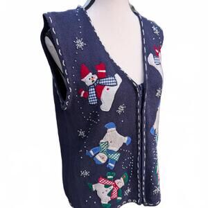 Vintage Bobbie Brooks Holiday Snowman Sweater Vest (S)